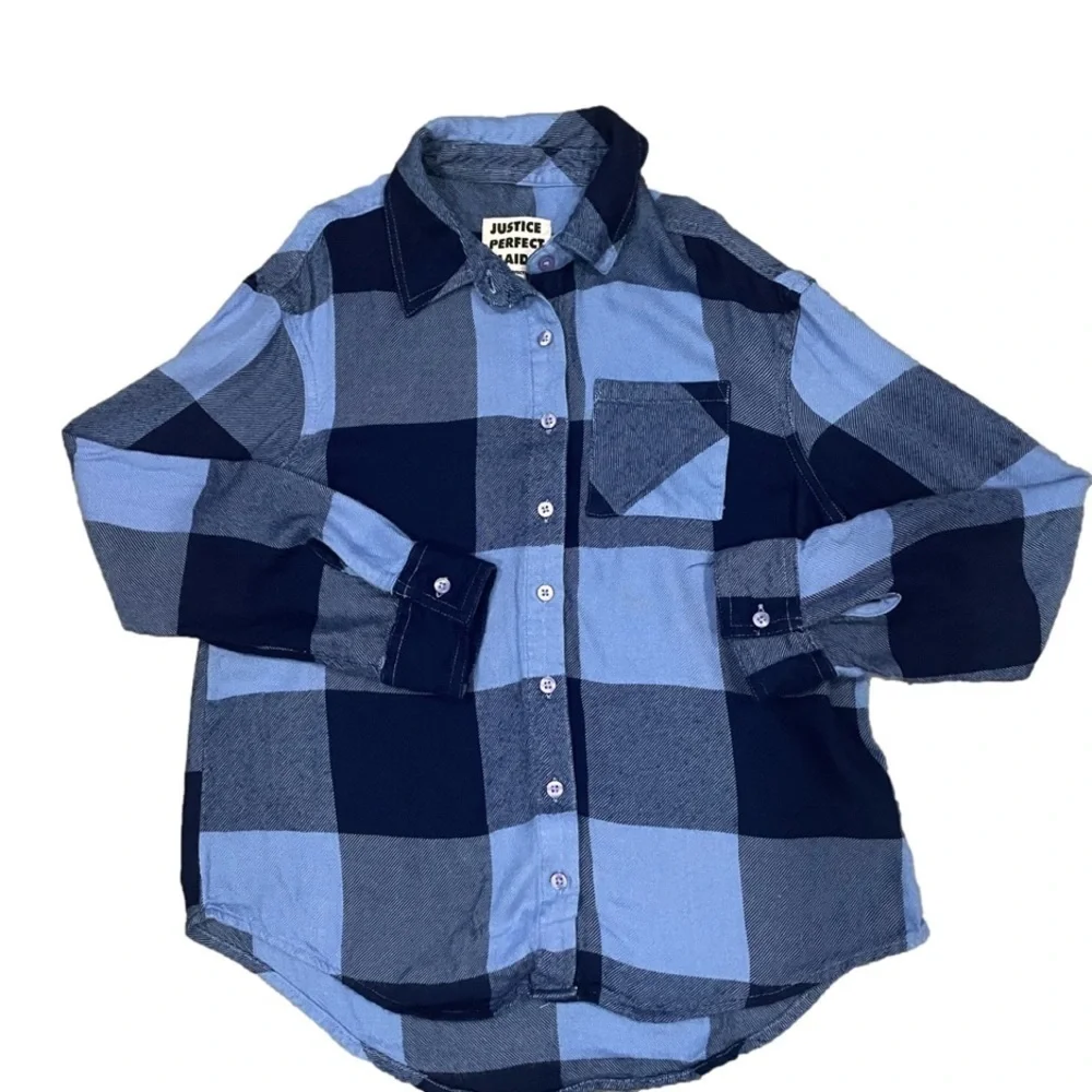 ⭐️Justice Perfect Plaid Light and Dark Blue Size 8